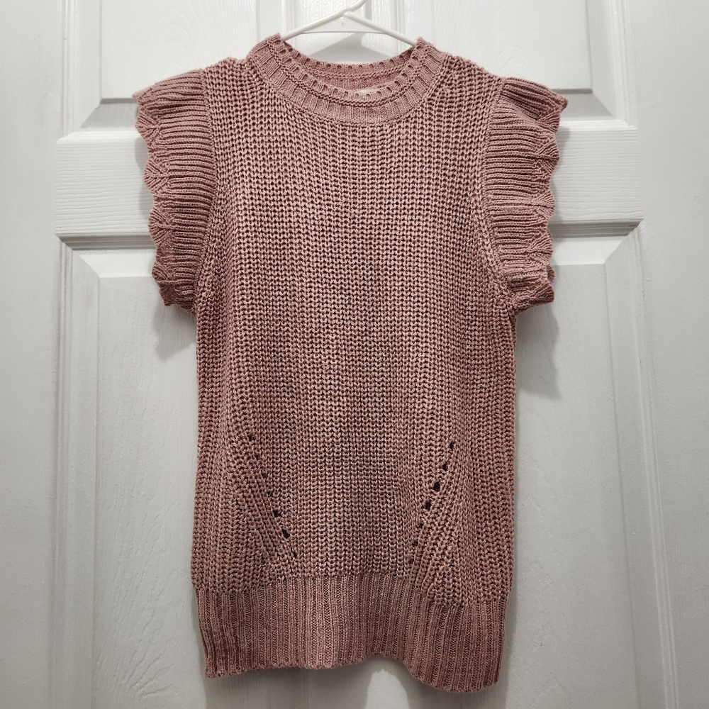 Pink Sleeveless Knit Top